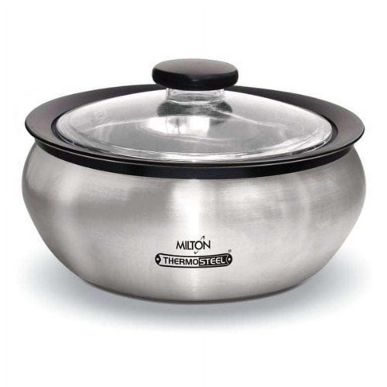 Milton Treat Hot Pot Insulated Casserole with Stainless Steel Insert, White - 1000/1500/2500 ml - 3PC Set