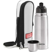 Milton Thermosteel Flip Lid 750, Double Walled Vacuum Insulated 750 ml | 25 oz | 24 Hours Hot and Cold Water Bottle with Cover, Stainless Steel, BPA Free, Food Grade, Leak Proof | Silver