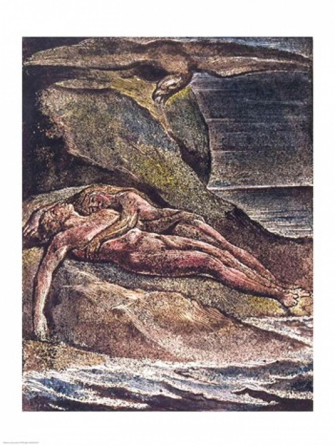 Milton a Poem Albion on the rock 1804 Canvas Art - William Blake (18 x 24)