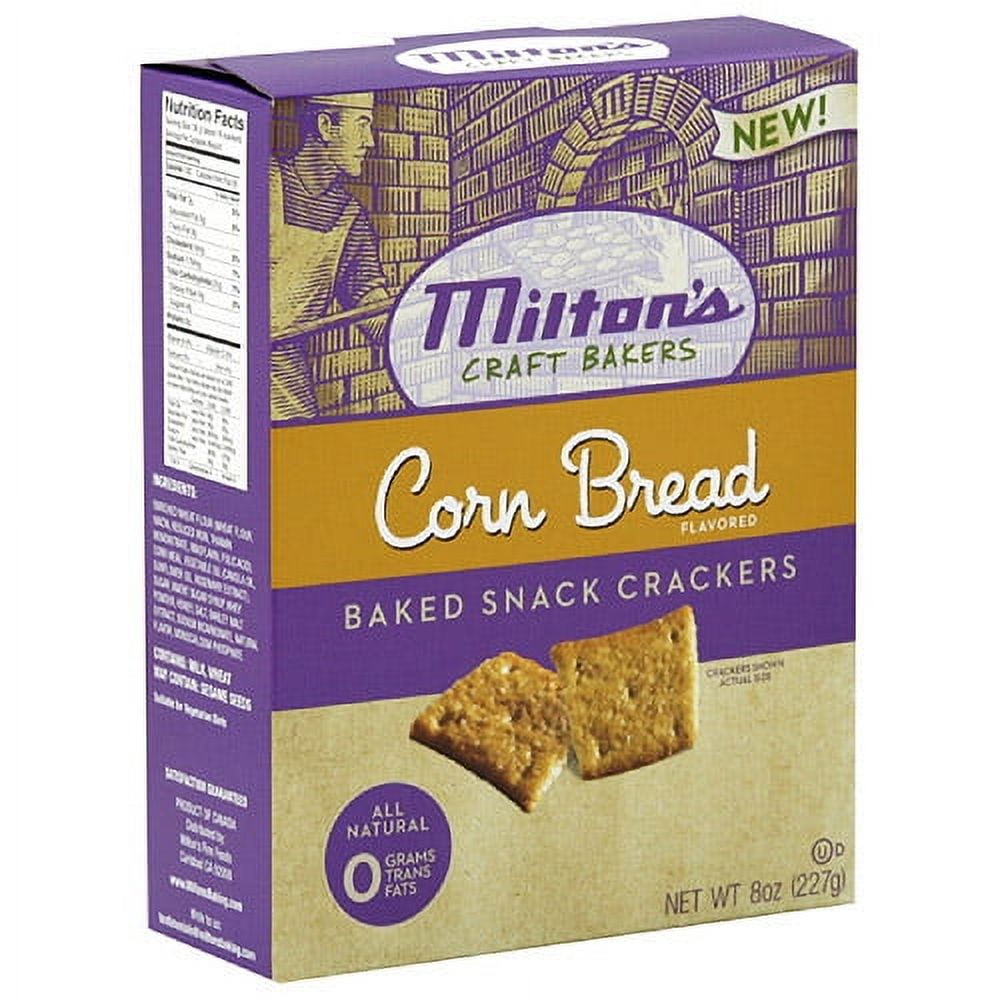 Milton's Corn Bread Baked Snack Crackers, 8 oz (Pack of 12)