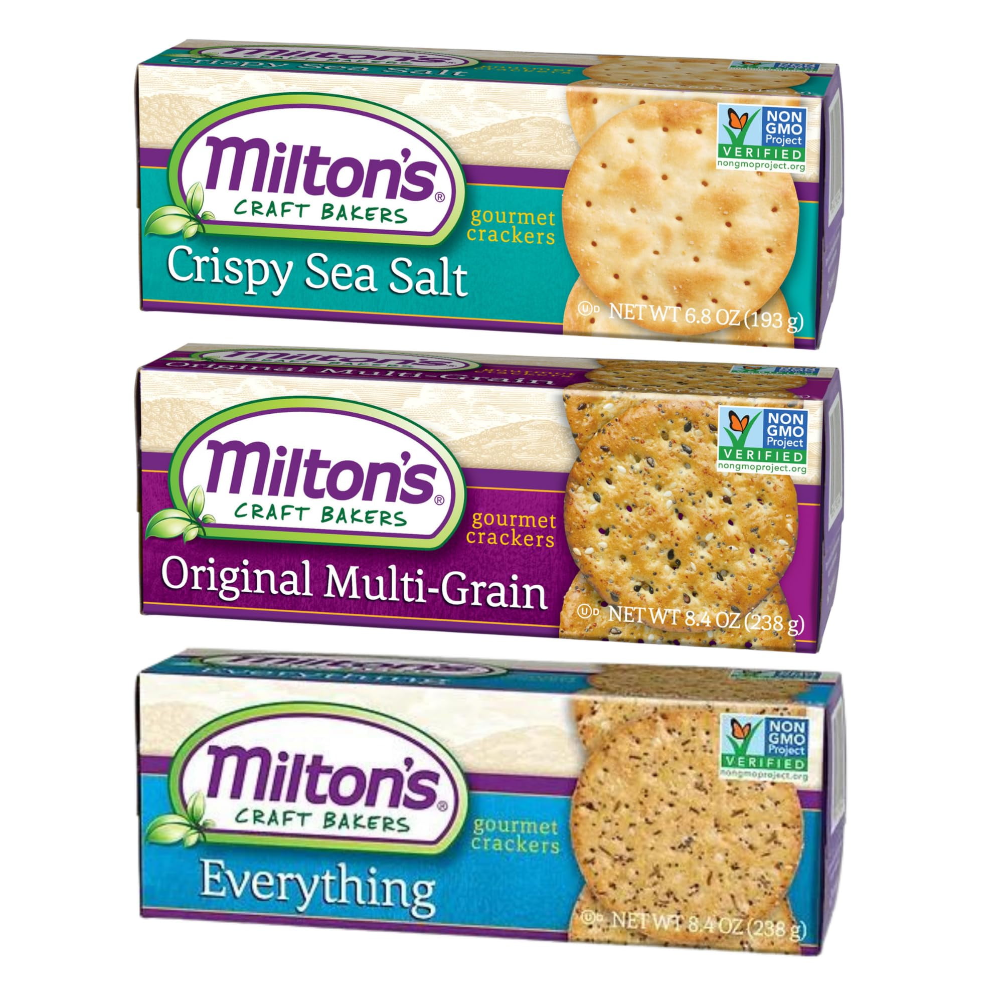 Milton's Craft Bakers Gourmet Crackers Variety Bundle (MultiGrain