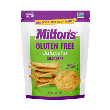 Milton's Gluten Free Crackers - Jalapeno, 4.5oz, Plastic Bag