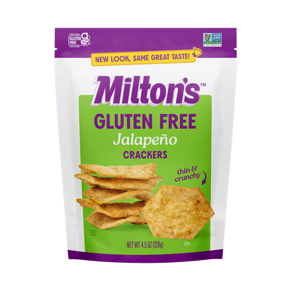 Milton's Gluten Free Crackers - Jalapeno, 4.5oz, Plastic Bag