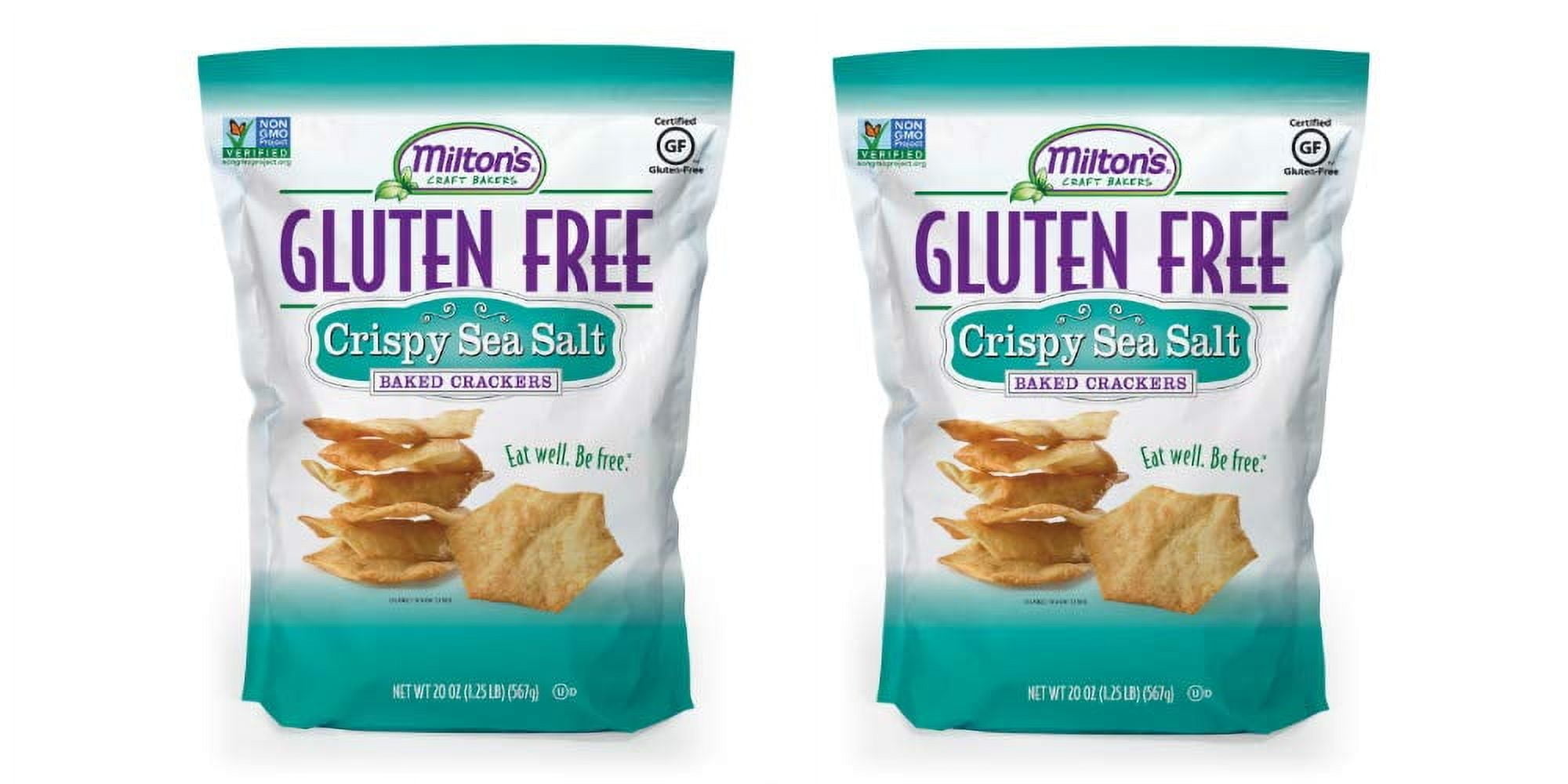 Milton’s Gluten Free Crackers, BCF26 Crispy Sea Salt - Non-GMO Project Verified, Kosher, Certified Gluten Free Snack, 5 Grains In Every Bite - 20 Oz, Pack of 2