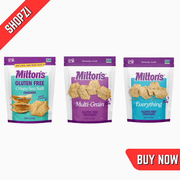 Miltons Gluten Free Crackers Variety Pack, 12 Count (4.5 oz Bags, Crispy Sea Salt, Everything, Multigrain), Gourmet Gluten Free Snack
