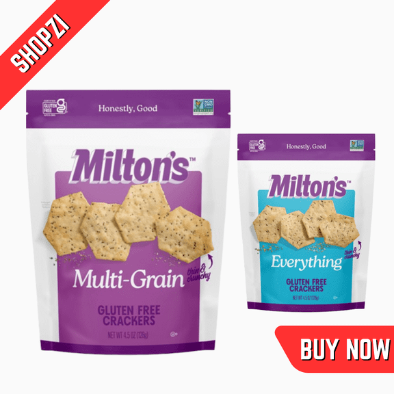 Miltons Gluten Free Crackers Variety Pack, 8 Count (4.5 oz Bags, Everything, Multigrain), Gourmet Gluten Free Snack