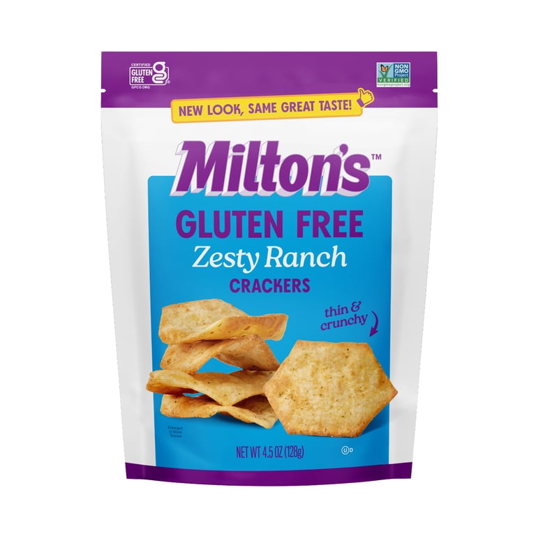 Milton's Gluten Free Crackers - Zesty Ranch, 4.5oz, Plastic Bag