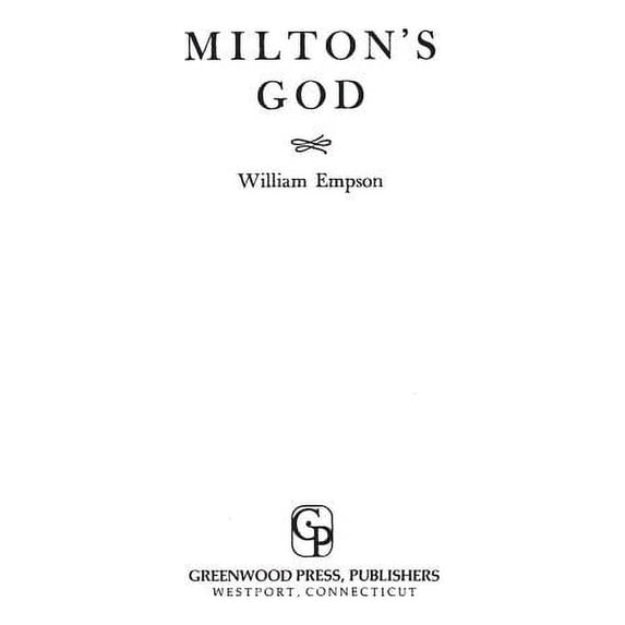 Milton's God, (Hardcover)
