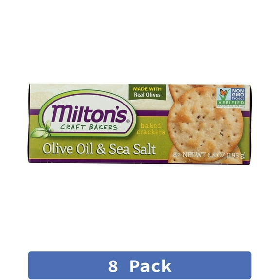 Milton's Gourmet Crackers Olive Oil Sea Salt 6.8 oz (Pack Of 8)