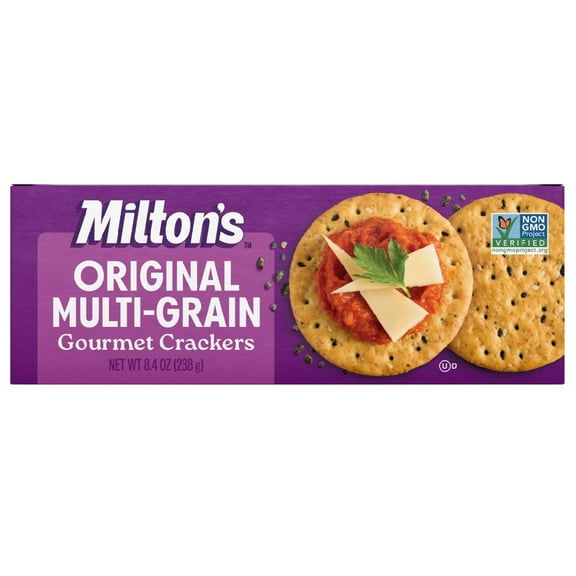 Milton's Gourmet Crackers, Original MSF2Multi-Grain - Non-GMO Project Verified, Natural Ingredients, Kosher, Great for Charcuterie Boards - 8.4 Oz
