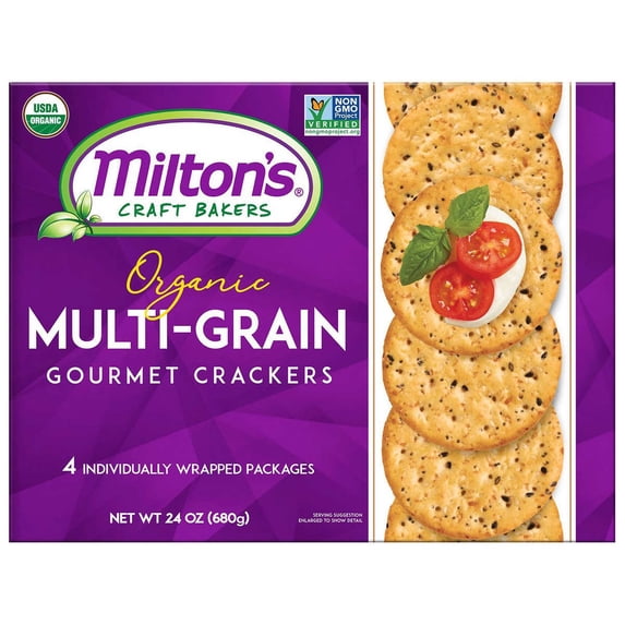 Miltons Organic Multi-Grain Gourmet Crackers, 6 Ounce (Pack of 4)