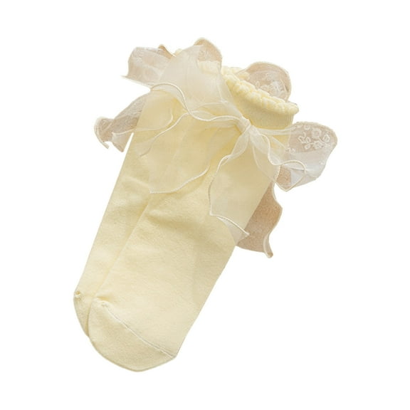 Milue 1 Pair Cotton Lace Ruffle Style Socks Boat Socks Breathable Cute Lolitas Socks