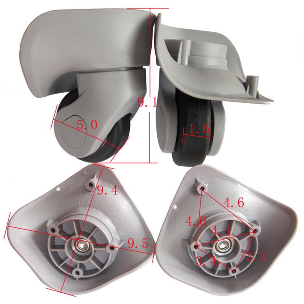 Milue 1 pair DIY Suitcase Luggage Replacement Swivel Mute Roller Wheels