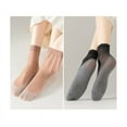 thumbnail image 1 of Milue 10 Pairs Women Velvet Silk Sheer Socks Non-Slip Cotton Bottom Sole Ankle Socks, 1 of 21