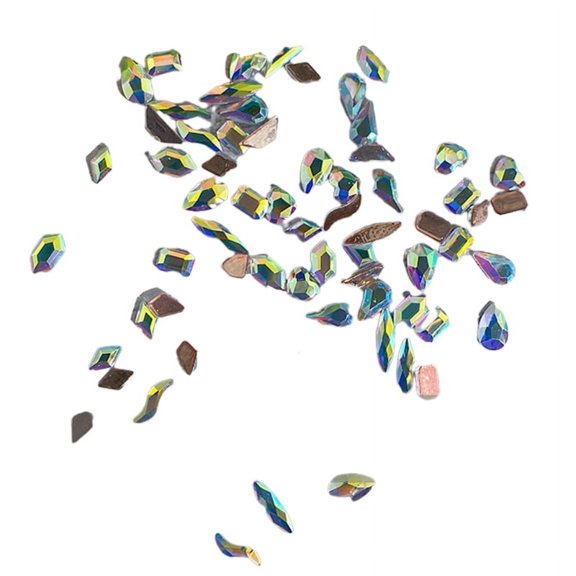 Milue 100Pcs Irregular Nail Art Rhinestones Colored Nail Art Rhinestones Charms Decor