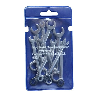 Milue 10Pcs 4-11mm Metric/Inch Mini Combination Wrench Set for Assembling Furniture