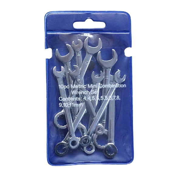 Milue 10Pcs 4-11mm Metric/Inch Mini Combination Wrench Set for Assembling Furniture