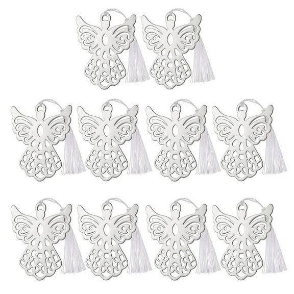Milue 10Pcs/Pack Angel Bookmarks with Tassel Metal Bookmarks Set Class Reward Supplies