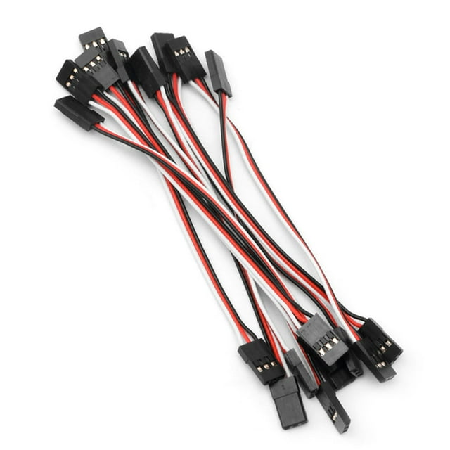 Milue 10pcs 10cm Quadcopter Extension Servo Lead Futaba JR Male To Male