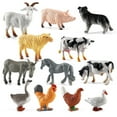 Milue 12 Piece Farm Animal Figurines Playset Realistic Plastic Animals