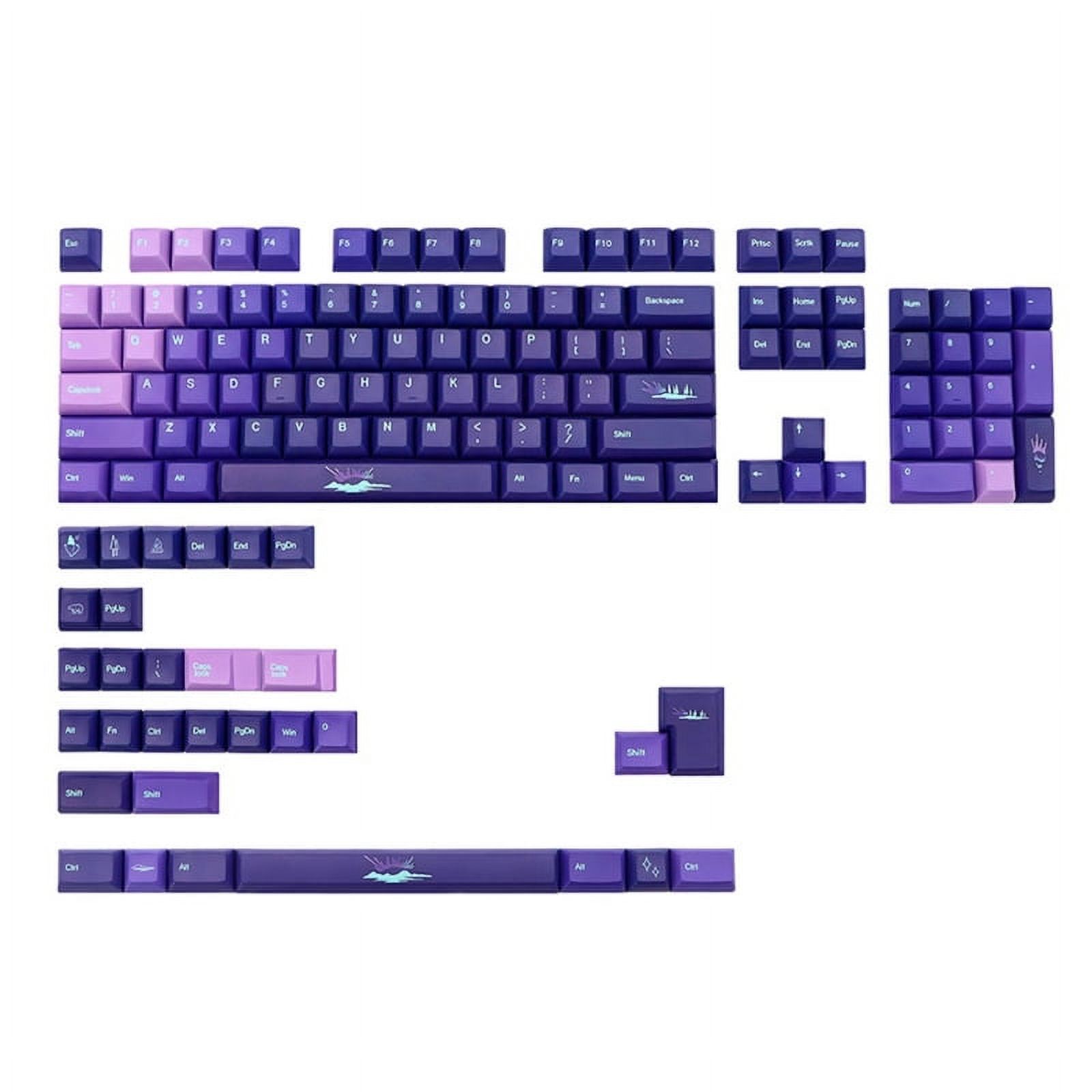 Milue 135 Keys Northern Lights Keycaps KCA Profile Purple Gradient ...