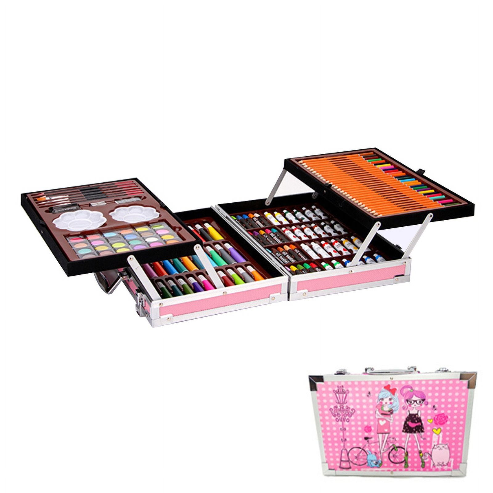 Milue 145Pcs Painting Watercolor Pen Set Art Drawing Colored Pencil Double-layer Aluminum Gift Box