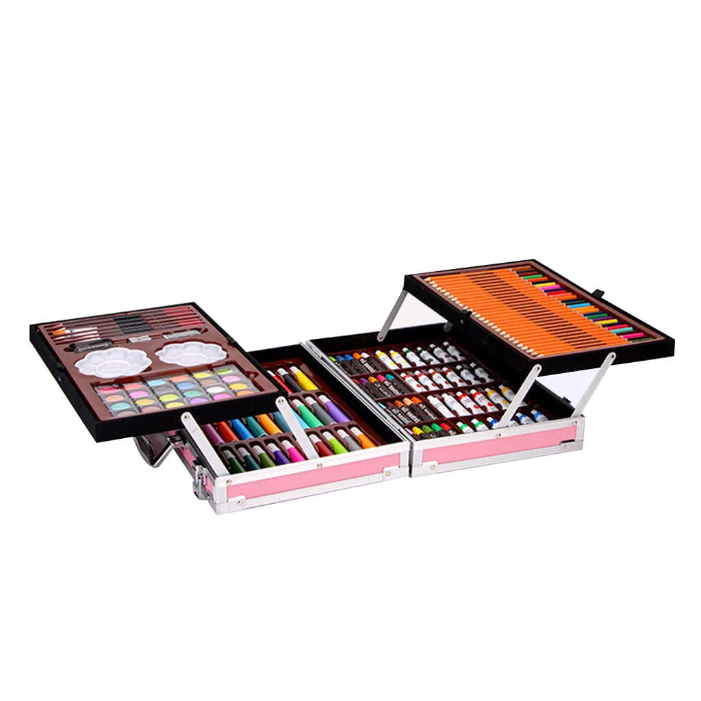 Milue 145Pcs Painting Watercolor Pen Set Art Drawing Colored Pencil Double-layer Aluminum Gift Box