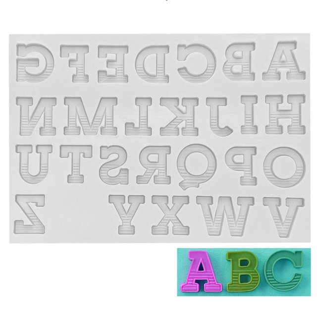 Milue 26 English Letters Numbers Keychain Epoxy Resin Mold Handmade DIY