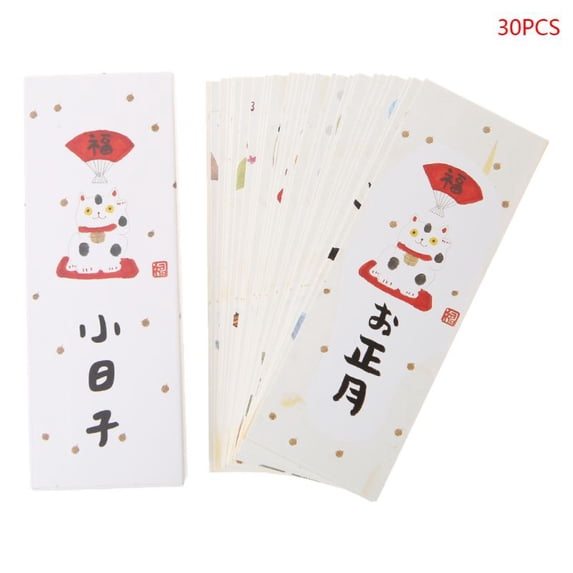 Milue 30pcs for Creative Chinese Style Paper Bookmarks Painting Cards Retro Beautiful
