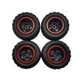 Milue 4pcs Upgrade Wheel for Rim Hubs with Rubber Tires for WPL D12 RC