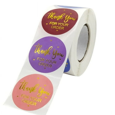 Milue 500 Pieces/roll Thank You Self-adhesive Stickers for Party Favors Rewards Craft