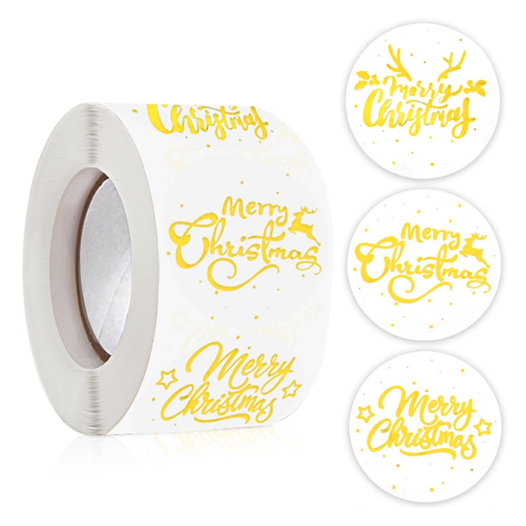 Milue 500pcs Round Clear Merry Christmas Stickers Thank You Card Box ...