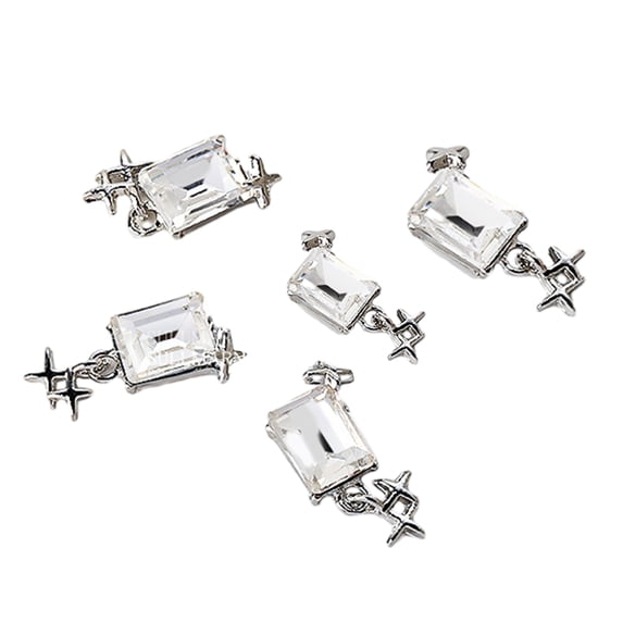 Milue 5pcs Durable Rectangular Nail Embellishments Perfect for Various Occasions