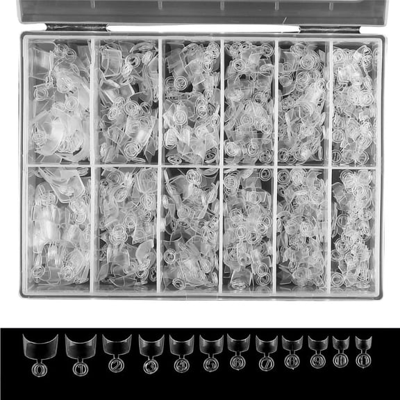 Milue 600Pcs Short Oval Shaped Half Cover Nail Tips Round False Nail Tips for Nails