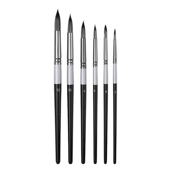 Milue 6PCS Professional Paintbrush for Rock Watercolor Gouache Acrylic Painting