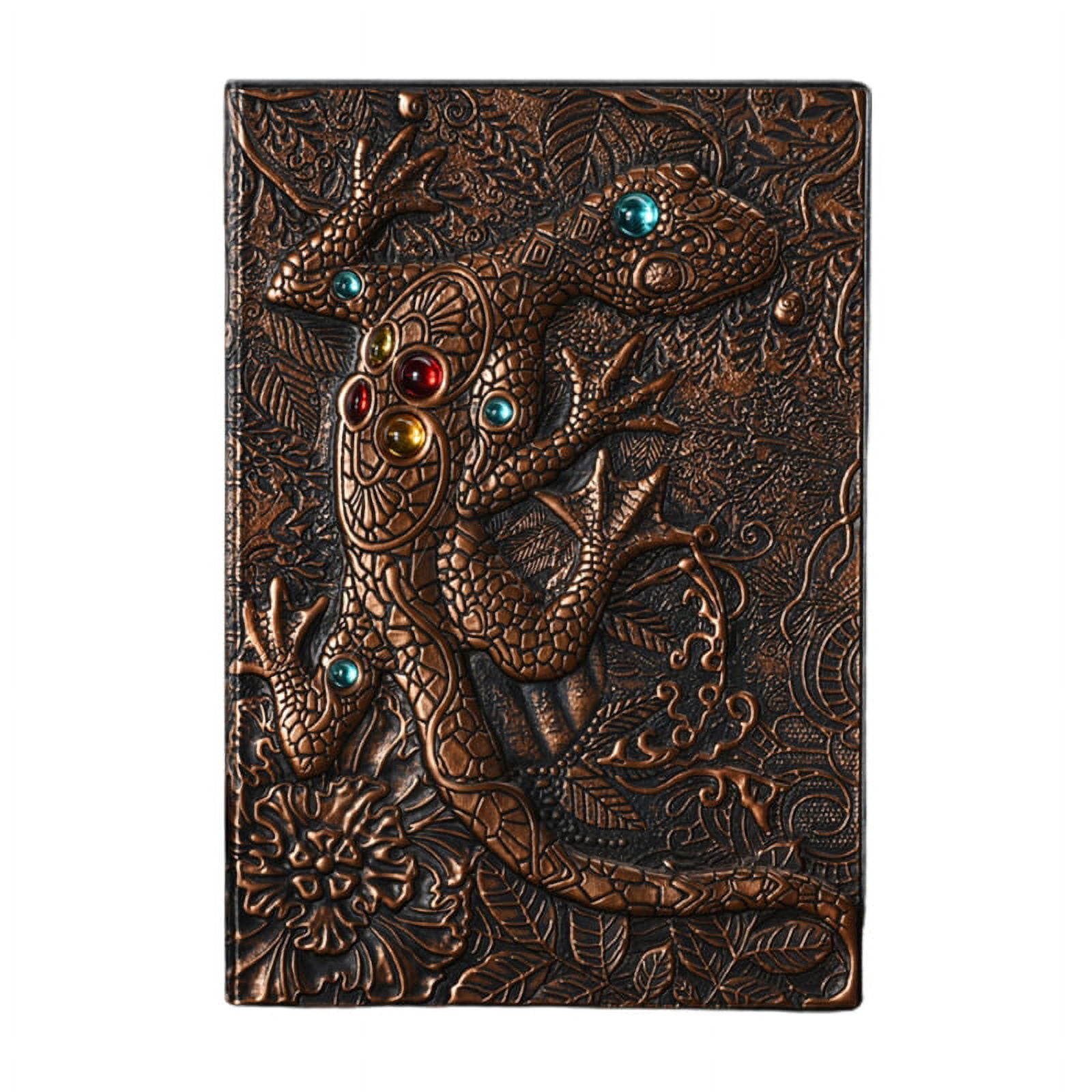 Milue Antique Leather Notepad Ribbon Bookmark Lined for Office Women ...