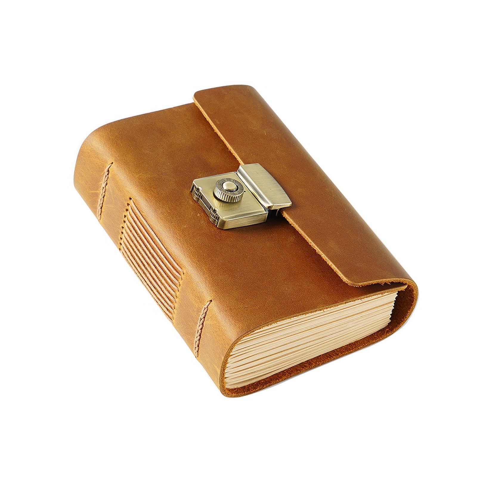 Milue Antique Scrapbook Notepad Travel Journal Notebook Password Lock ...
