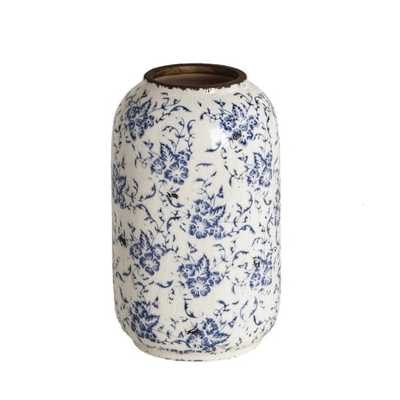 Milue Blue White Ceramics Vases Hand Painteds Wide Mouth Living Room Decoration