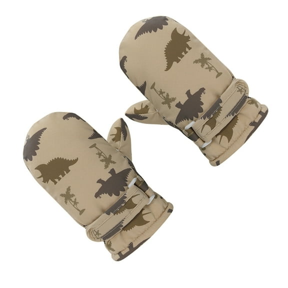 Milue Cute Dinosaur Winter Mittens Outdoor Sports Quick Drying Gloves for Boys Girls