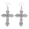 thumbnail image 1 of Milue Dangle Drop Earring European American Baroque Cross Ear Hooks Religious Gift, 1 of 9