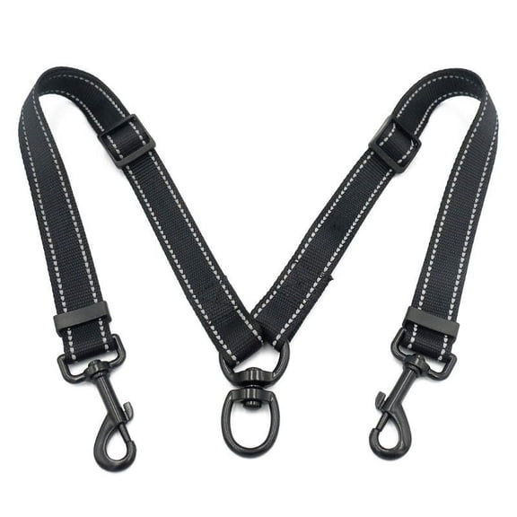 Milue Double Adjustable Dog Leash for Two Dogs Non Slip Grip Dog Lead Splitter