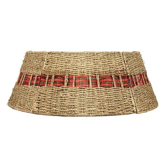Milue Festives Christmas Tree Collar Rattans Weave Base Stand Festival Decoration