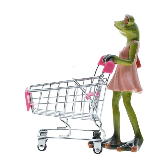Milue Frogs Figurine with Cart Home Accent Perfect Gift for Pet Friendly Households