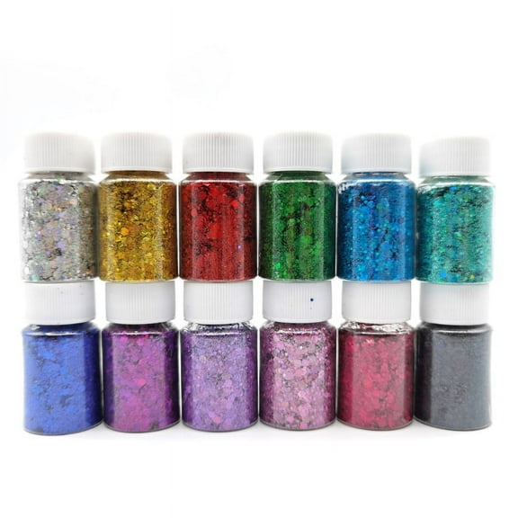 Milue Glitter Acrylic Nail Tips Resin Art Accessories Festival Rave Decoration