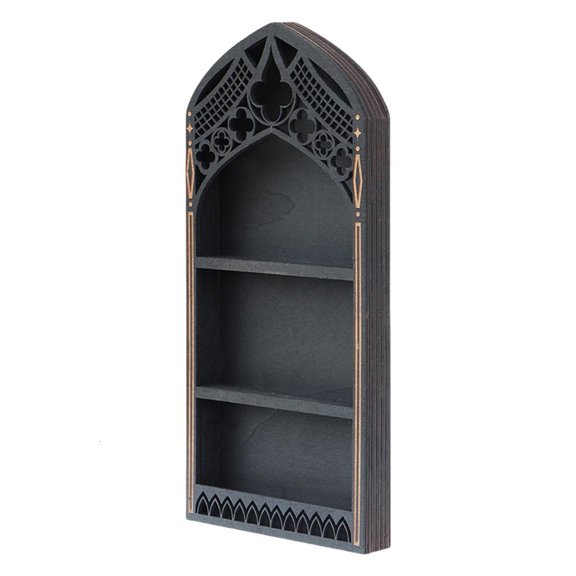 Milue Gothic Wooden Shelf For Organizing Household Crystal Mineral Agates Items