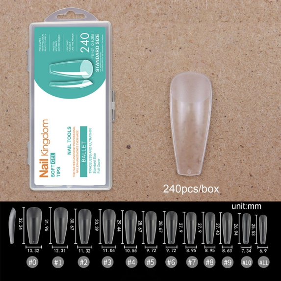 Milue Half Matte False Nails Coffin Full Cover Nails Tips DIY Press on False Nail Tips