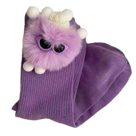 Milue Harajuku Cotton Socks for Women Y2K Cute 3D Plush Elf Doll Middle Tube Socks