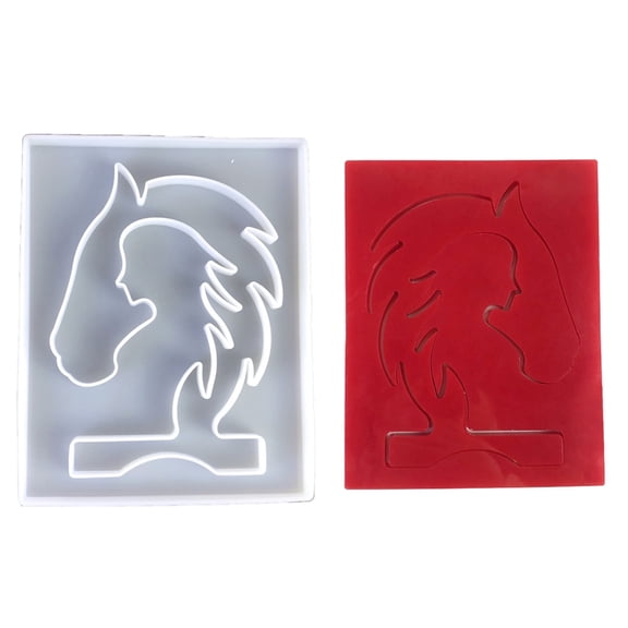 Milue Horse Head Statue Mould Handmade Silicone Mold Girl Silhouette Ornament Molds