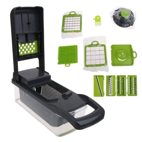 Milue Kitchen Vegetable Slicer Dicer Cutter,Veggie Chopper With 6 Blades Container