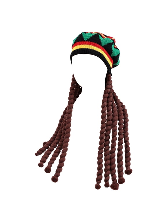 Knitted Braided Hair Hat Adult Unisex Dreadlocks Hat Masquerades Party Headwear